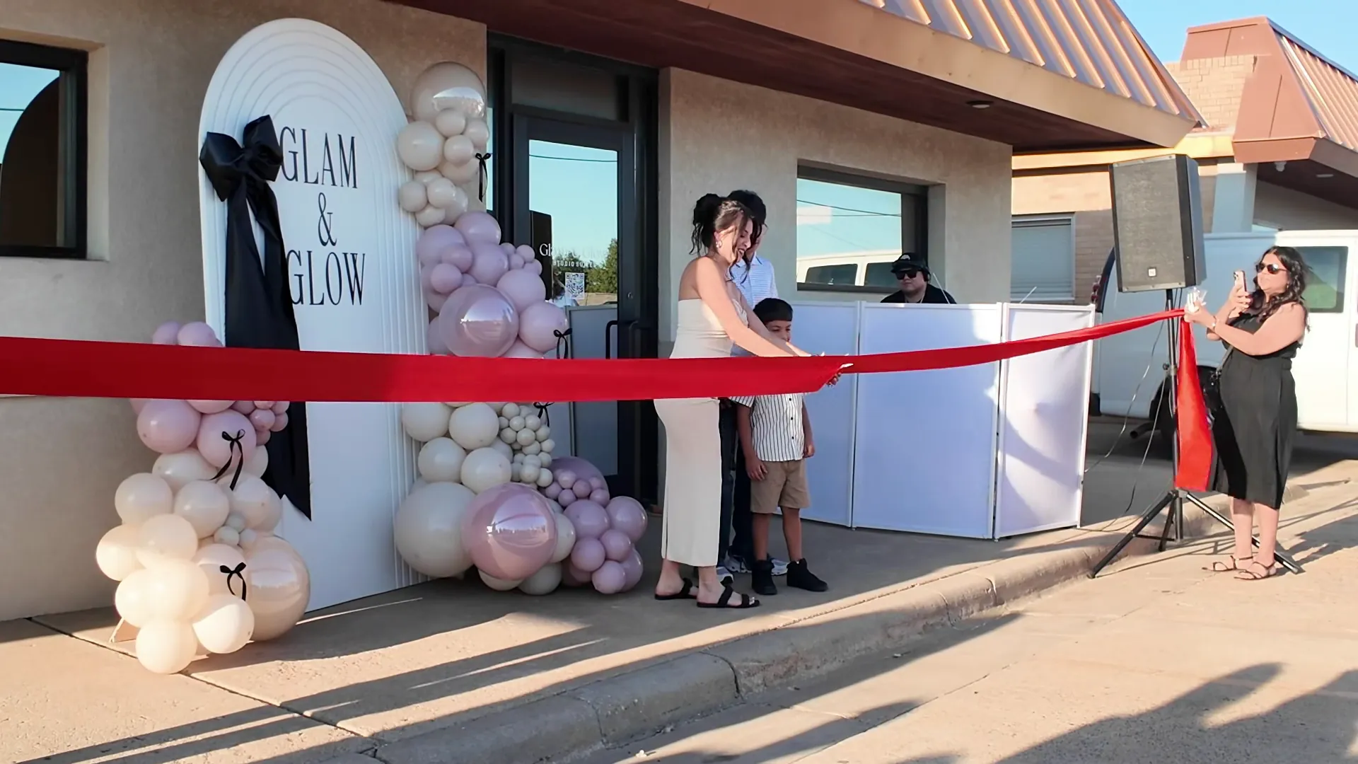 Home 4 glam and glow ribbon cutting moment